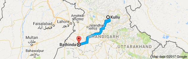 Kullu to Bhatinda route, distance, time and road conditions