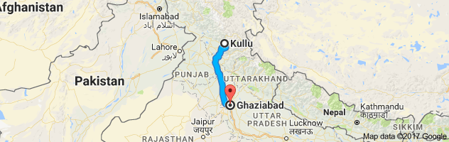 Kullu to Ghaziabad route, distance, time and road conditions