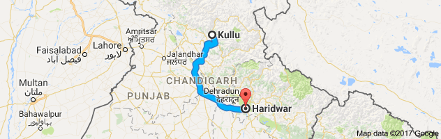 Kullu to Haridwar route, distance, time and road conditions