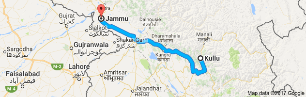 Kullu to Jammu route, distance, time and road conditions