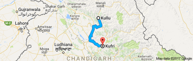 Kullu to Kufri route, distance, time and road conditions