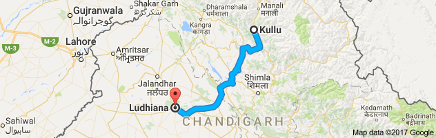 Kullu to Ludhiana route, distance, time and road conditions