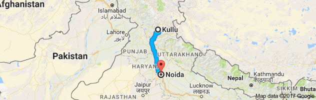 Kullu to Noida route, distance, time and road conditions