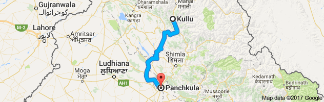 Kullu to Panchkula route, distance, time and road conditions