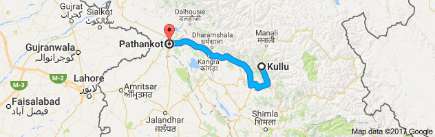 Kullu to Pathankot route, distance, time and road conditions