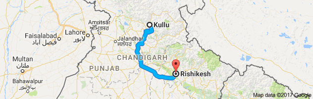 Kullu to Rishikesh route, distance, time and road conditions