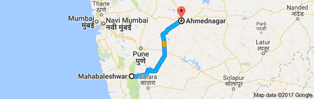 Mahabaleshwar to Ahmednagar route, distance, time and road conditions