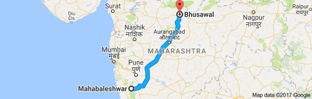 Mahabaleshwar to Bhusawal route, distance, time and road conditions