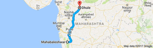 Mahabaleshwar to Dhule route, distance, time and road conditions