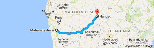 Mahabaleshwar to Nanded route, distance, time and road conditions