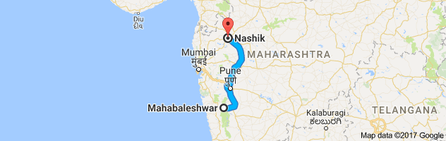 Mahabaleshwar to Nashik route, distance, time and road conditions