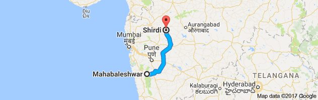 Mahabaleshwar to Shirdi route, distance, time and road conditions