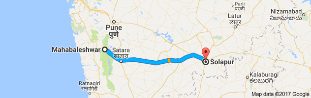 Mahabaleshwar to Solapur route, distance, time and road conditions