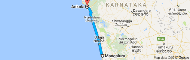 Mangalore to Ankola route, distance, time and road conditions