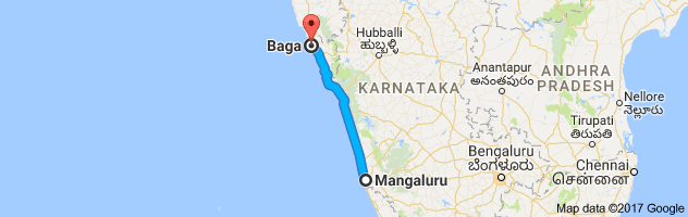 Mangalore to Baga route, distance, time and road conditions