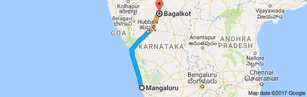 Mangalore to Bagalkot route, distance, time and road conditions