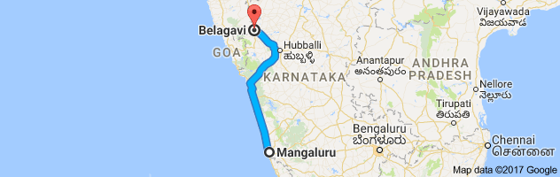 Mangalore to Belgaum route, distance, time and road conditions