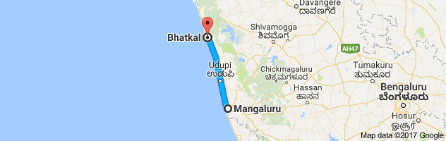 Mangalore to Bhatkal route, distance, time and road conditions