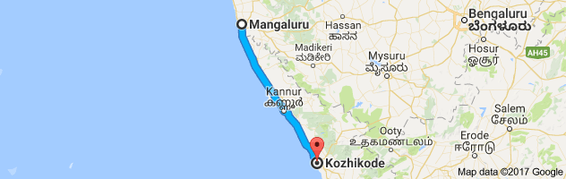 Mangalore to Calicut route, distance, time and road conditions