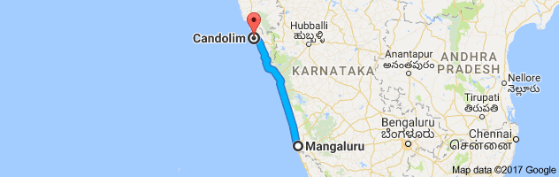 Mangalore to Candolim route, distance, time and road conditions