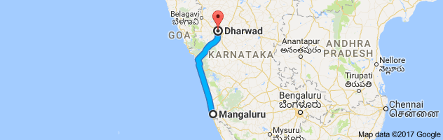 Mangalore to Dharwad route, distance, time and road conditions