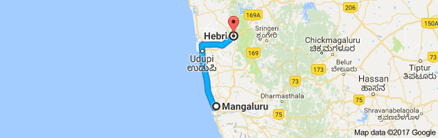 Mangalore to Hebri route, distance, time and road conditions