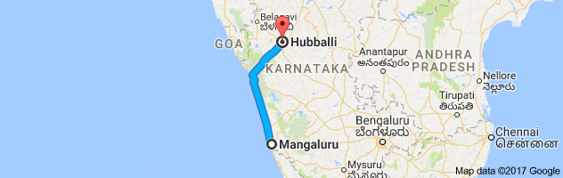 Mangalore to Hubli route, distance, time and road conditions