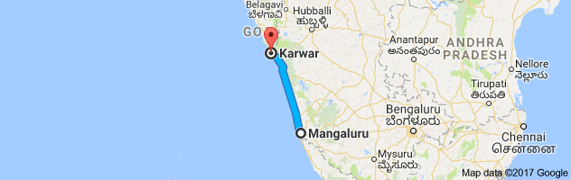 Mangalore to Karwar route, distance, time and road conditions