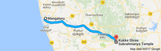 Mangalore to Kukke Subramanya route, distance, time and road conditions