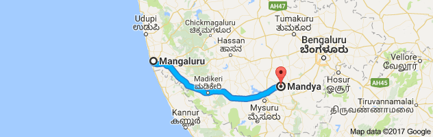 Mangalore to Mandya route, distance, time and road conditions