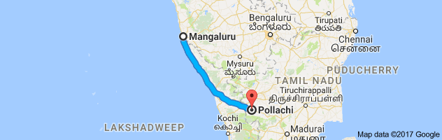 Mangalore to Pollachi route, distance, time and road conditions