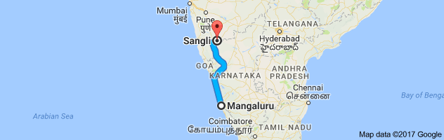 Mangalore to Sangli route, distance, time and road conditions