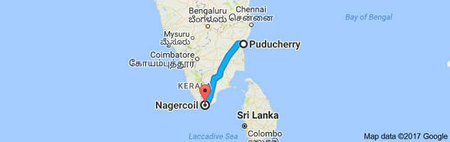 Pondicherry to Nagercoil route, distance, time and road conditions