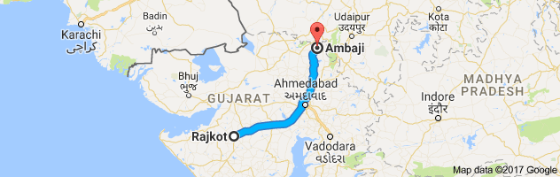 Rajkot to Ambaji route, distance, time and road conditions