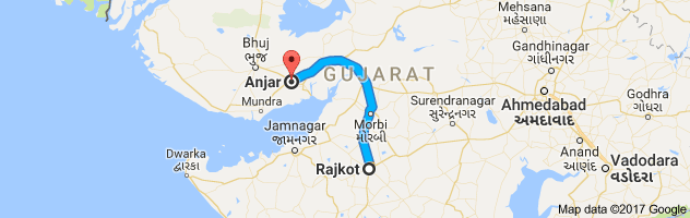 Rajkot to Anjar route, distance, time and road conditions