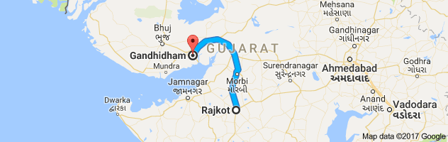 Rajkot to Gandhidham route, distance, time and road conditions