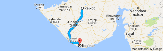 Rajkot to Kodinar route, distance, time and road conditions