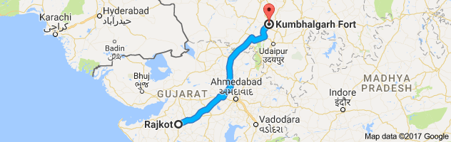 Rajkot to Kumbhalgarh route, distance, time and road conditions