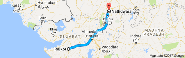 Rajkot to Nathdwara route, distance, time and road conditions