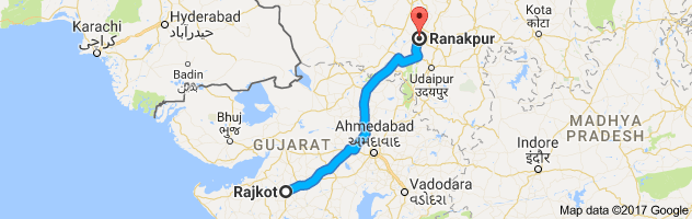 Rajkot to Ranakpur route, distance, time and road conditions