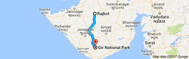 Rajkot to Sasan Gir route, distance, time and road conditions