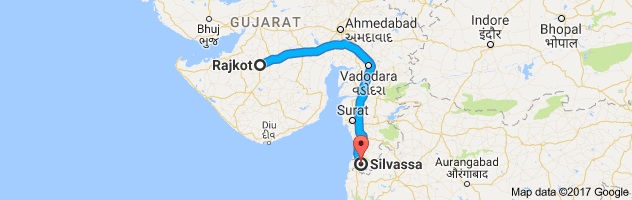 Rajkot to Silvassa route, distance, time and road conditions