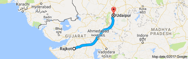 Rajkot to Udaipur route, distance, time and road conditions