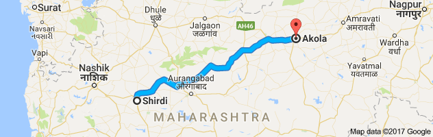 Shirdi to Akola route, distance, time and road conditions