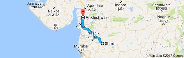 Shirdi to Ankleshwar route, distance, time and road conditions