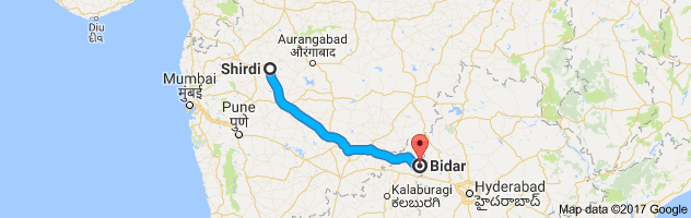 Shirdi to Bidar route, distance, time and road conditions