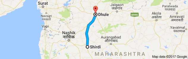 Shirdi to Dhule route, distance, time and road conditions