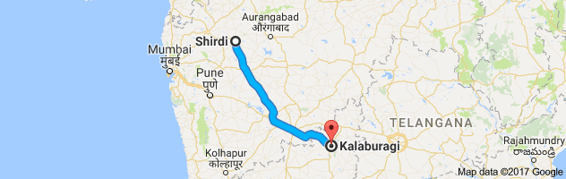 Shirdi to Gulbarga route, distance, time and road conditions