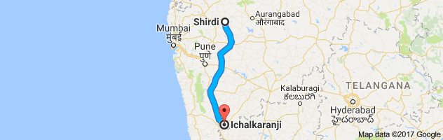 Shirdi to Ichalkaranji route, distance, time and road conditions