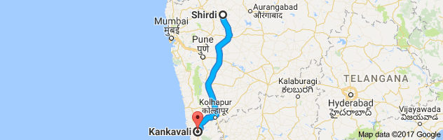 Shirdi to Kankavli route, distance, time and road conditions